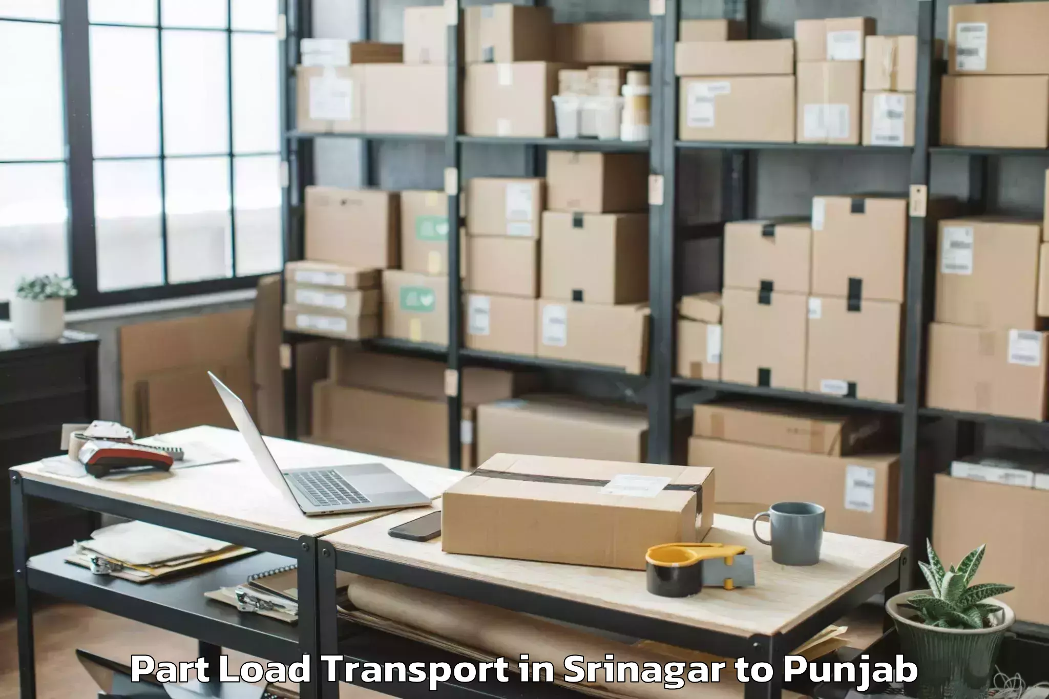 Book Srinagar to Jalandhar Part Load Transport Online